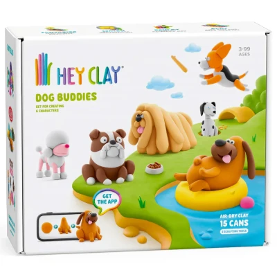 Afbeelding van Hey Clay Interactieve Boetseerklei Dog Buddies (15 kleuren)