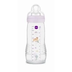 Afbeelding van Easy Active babyfles versierd 330 ml lila X flow speen