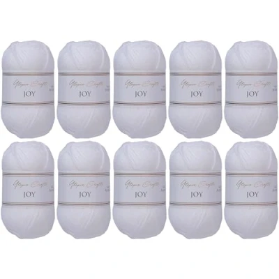Afbeelding van Utopia Crafts JOY Uni brei en haakgaren, zacht, onderhoudsvriendelijk, 100% polyacryl, 10 x 50 g kluwen, 150 m (wit)
