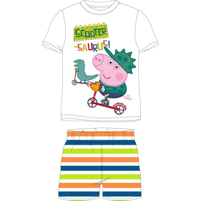 Afbeelding van Peppa Pig shortama/pyjama scootersaurus katoen wit maat 104