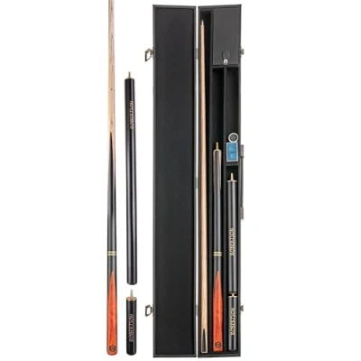 Afbeelding van Robertson Biljartkeue Snooker, Profi Snooker Cue R2, 145 cm, 2 delig, 9 mm zelfklevend leer, essenhout, in set met verlengingen en koffer