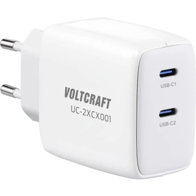 Afbeelding van VOLTCRAFT UC 2XCX001 USB oplader 65 W Binnen Uitgangsstroom (max.) 3.25 A 2 x C GaN