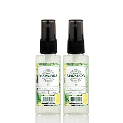 Afbeelding van MARMARA Kolonya Spray Limon Turks geurwater Aftershave Turkse hand water Scheerwater Keulse dames en heren Citroenwater Eau de Cologne Lemon (2x50ml)