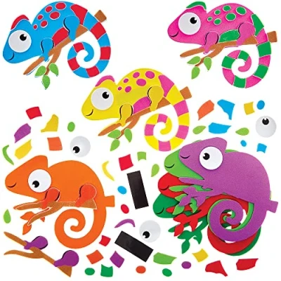 Afbeelding van Baker Ross FX562 Kameleon Mix en Match Magneet Sets Set van 8, Dieren Schuim Knutsel voor Kinderen