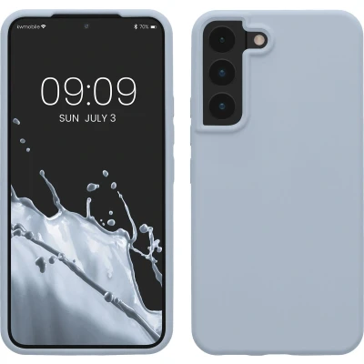 Afbeelding van kwmobile telefoonhoesje geschikt voor Samsung Galaxy S22 Hoesje met siliconen coating Smartphone case in mat lichtblauw