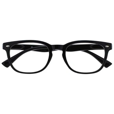 Afbeelding van The Reading Glasses Company Zwarte lezers Gregory Peck stijl Mens Womens lente scharnieren R14 1+1.50