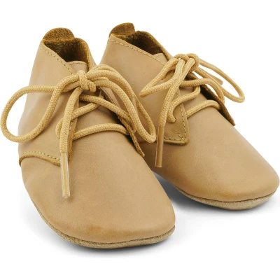 Afbeelding van Bobux Soft Soles Baby Slofjes Leer Desert Lace Caramel Maat 20