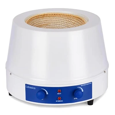 Afbeelding van Labasics Verwarmingsmantel, Verstelbare Verwarming en Roeren Elektromantels Elektrothermische Laboratorium Verwarmingsmantel met Magneetroerder 0 1400 RPM Temperatuurregeling 110V/380℃ 350W, 1000 ml