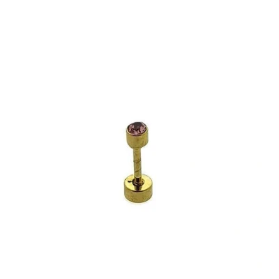 Afbeelding van Helix piercing rond chirurgisch staal roze goudkleurig 3mm 1.2mm 6mm