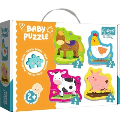 Afbeelding van Trefl Puzzel, Landdieren, van 3 tot 6 elementen, 4 Sets, voor kinderen 2 jaar en ouder
