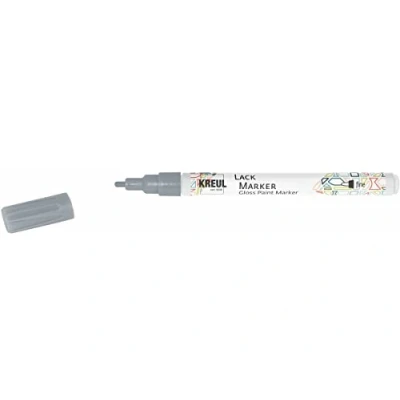 Afbeelding van KREUL 47221 Lakkrijt fijn zilver, met ronde punt, lijndikte 1 2 mm, voor het ontwerpen, etiketteren en versieren van kleine, originele geschenken, kaarten nog veel meer.