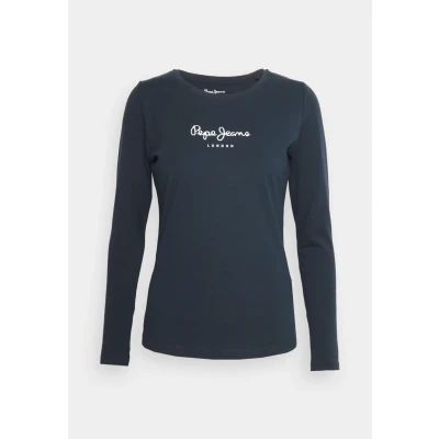 Afbeelding van Pepe Jeans Vrouwen New Virginia T Shirt Slim Fit Lange Mouw Blauw, Blauw (Dulwich), XXS