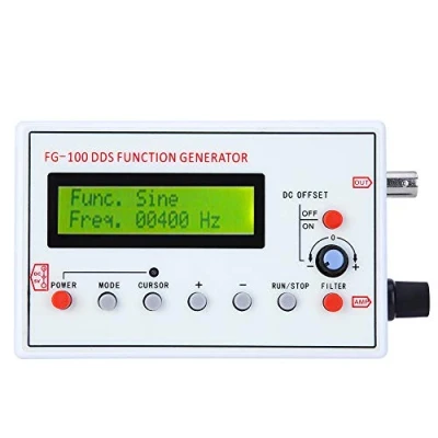 Afbeelding van Functiegenerator, 1HZ 500KHZ FG 100 DDS Functionele signaalgenerator Frequentiemeter Signaalbron Module Frequentieteller Oscilloscoop