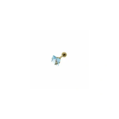 Afbeelding van Helix piercing vierkant chirurgisch staal licht blauw goudkleurig 7mm 1.2mm 6mm