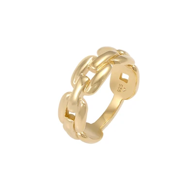 Afbeelding van Elli Chain LOOK Ring goldcoloured, Dames, Maat: 54, Gold coloured