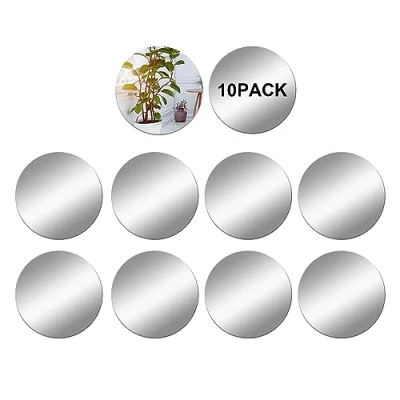 Afbeelding van DRERIO 10 stuks spiegeltegels zelfklevend acryl x cm 1 mm mini ronde spiegel kleine ambachtelijke tegels plastic stickers voor ambachten decoratie