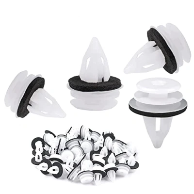 Afbeelding van 100 stuks autoclips, klinknagels, kunststof clips, bevestiging met afdichtring, klemmen, auto, universele klinknagels voor binnendeur, autopanelen, binnendeuren