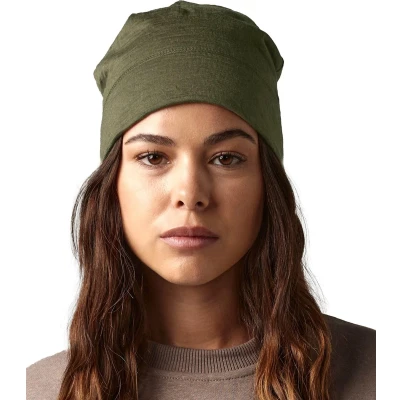 Afbeelding van Beechfield Wintermuts Beanie Malmo legergroen heren/dames merino wol warme wollen mutsen