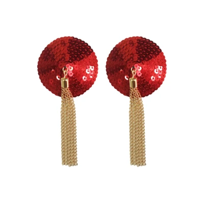 Afbeelding van Kinky Diva tepelafdekkingen met pailletten en ketting