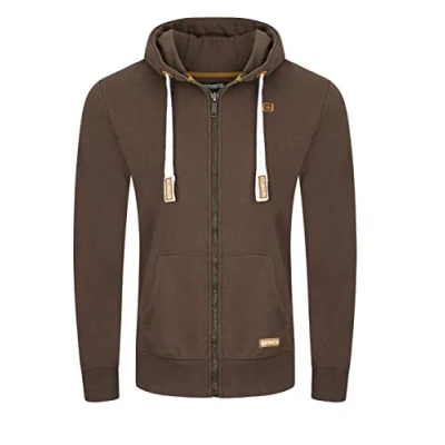 Afbeelding van riverso RIVNoah Sweatjack voor heren, met capuchon, ritssluiting, regular fit, hoody, bruin, rood, blauw, zwart, groen, grijs, beige, S, M, L, XL, XXL, 3XL, 4XL, 5XL, Dark Brown (21400), XL