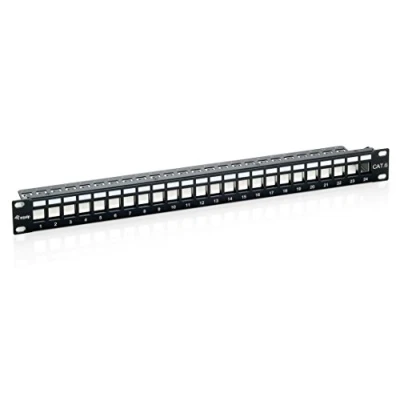 Afbeelding van Equip Cat6 Patch Panel 24 poorts voor Keystone Jacks zwart