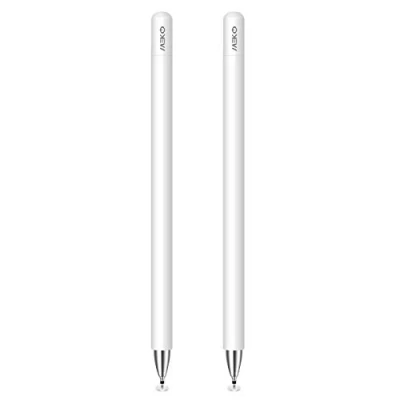 Afbeelding van MEKO Stylus Disc Touch Pen, 2 in 1 Pen universele touchstift 100% compatibel met alle tablets Touchscreen iPhone iPad Samsung Surface Huawei Chromebook etc., magnetische dop, wit *