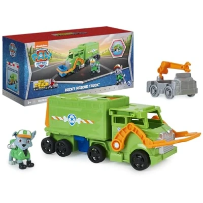 Afbeelding van Patrulla Canina Spin Master 6065539 Paw Patrol, Big Truck Pups, Rocky transformator, vrachtwagen met verzamelaars actiefiguur, speelgoed voor kinderen vanaf 3 jaar, kleur rotskleurig (rocky)