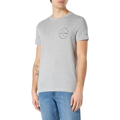 Afbeelding van Tommy Hilfiger Heren Roundle Tee S/S T shirts, grijs, M, lichtgrijs Hei, M