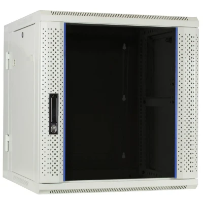 Afbeelding van DSIT 12U witte wandkast / serverbehuizing (kantelbaar) met glazen deur 600x600x635mm (BxDxH) 19 inch