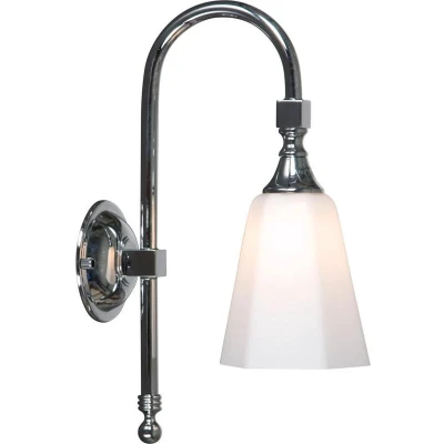 Afbeelding van Linea Verdace Badkamerlamp Classic Boog Opal Wit Hexa 1XG9IP44 Chroom