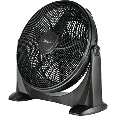 Afbeelding van ARDES AR5A51 stille vloerventilator 5 vleugels Space 51 Terra Total Black met verticale helling en handmatige bediening 3 snelheden