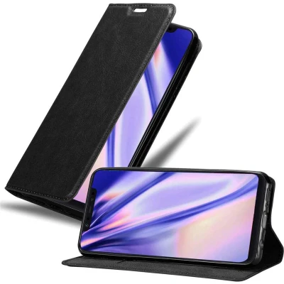 Afbeelding van Cadorabo Hoesje geschikt voor Xiaomi Mi 8 in ZWARTE NACHT Beschermhoes met magnetische sluiting, standfunctie en kaartvakje Book Case Cover Etui