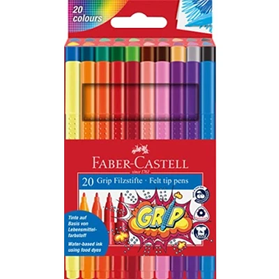 Afbeelding van Faber Castell 155320 viltstiften GRIP Colour Marker, etui met 20 stuks