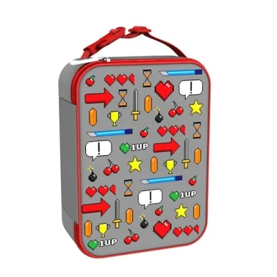 Afbeelding van ION8 Geïsoleerde Lunchtas Gamer Design, 3 Zijdige Ritssluiting, Afveegbare Voering, Naamlabel, Voedselveilig, 6 uur Koel, Externe Flessenzak, Volledig Openend voor Reiniging, Speler, M, Polyester