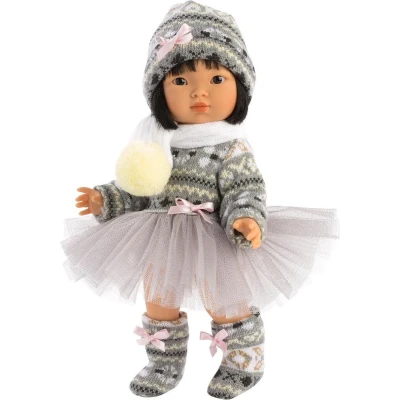 Afbeelding van Llorens Pop Lu Grijs Witte Jurk 28Cm
