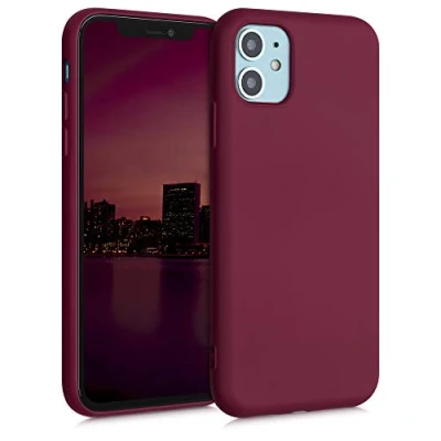 Afbeelding van kwmobile telefoonhoesje compatibel met Apple iPhone 11 hoesje Zachte case voor smartphone Back cover in rabarber rood