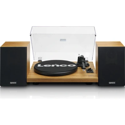 Afbeelding van Lenco LS 500OK Platenspeler met ingebouwde versterker en Bluetooth® plus 2 externe speakers Hout Walnut