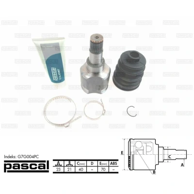 Afbeelding van Homokineet reparatie set, aandrijfas PASCAL G7G004PC