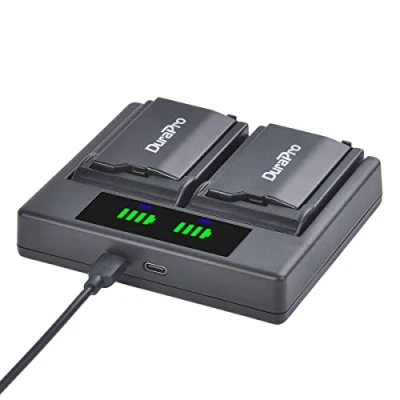 Afbeelding van DuraPro 2 x 2400mAh batterij + LED Dual USB oplader met type C poort voor Sony PSP S110 2000 3000 console (2001, 2002, 2003, 2004, 2005, 2006, 2007, 2008, 2010), 3000, Lite, Slim
