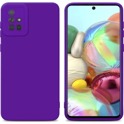 Afbeelding van Cadorabo Hoesje geschikt voor Samsung Galaxy A71 4G in FLUID DONKER PAARS Beschermhoes TPU silicone Cover Case