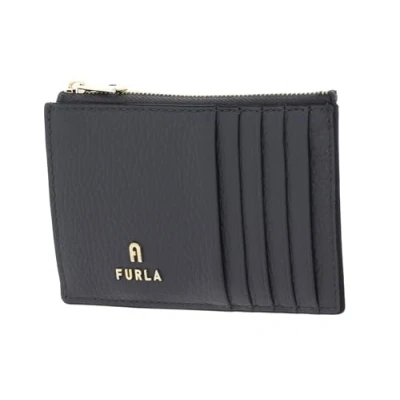 Afbeelding van FURLA Leren Kaarthouder Camelia Zipped Card Case Soil Grijs