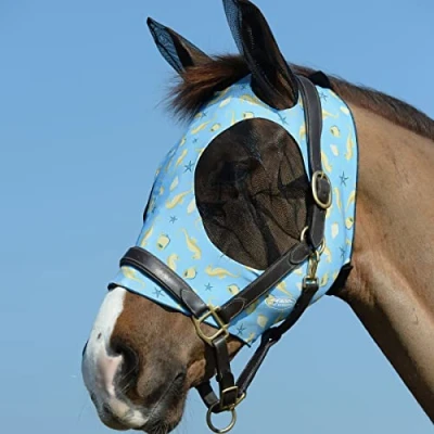 Afbeelding van Weatherbeeta Deluxe Stretch Bug Eye Saver met oren Seahorse Print