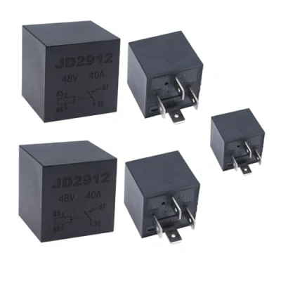 Afbeelding van Auto Relais 48V 40A SPST 4pin Heavy Duty Schakelaars &amp; Starters met Zwarte Waterdichte Verzegelde Case gebruikt voor Motor Automobiel Pack van 5