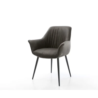 Afbeelding van Armleunstoel Keila Flex met armleuning 4 poot conisch zwart antraciet vintage