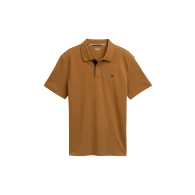 Afbeelding van TOM Tailor Basic Poloshirt, Heren, Maat: XXL, Deep cognac