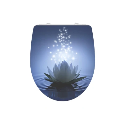 Afbeelding van Toiletbril met soft close WATER LILY duroplast hoogglans