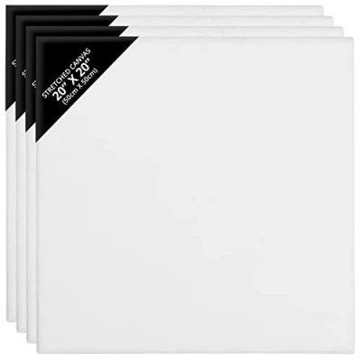 Afbeelding van Belle Vous 4 Pak Blank Canvas 50 x cm Voorgerekte Paneelborden Geschikt voor Acryl en Olieverf, Maar ook Schetsen Tekenen