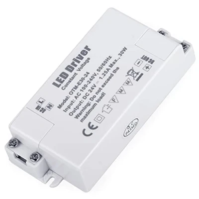 Afbeelding van VARICART IP44 24V 1.25A 30W LED Stuurprogramma, Universele Gereguleerde AC DC Stroomvoorziening, Constante Spanningstransformatoradapter voor CCTV Camerastriplicht G4 MR11 MR16 GU5.3 Lamp (Pak van 1)