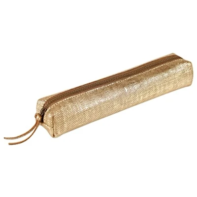 Afbeelding van Clairefontaine 410030C Slim Kleo Pathra Pennenetui, 19,5 x 2,5 4 cm, echt lamsleer, bronskleurig