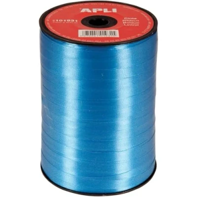 Afbeelding van Apli sierlint 7 mm x 500 m, blauw inpaklint